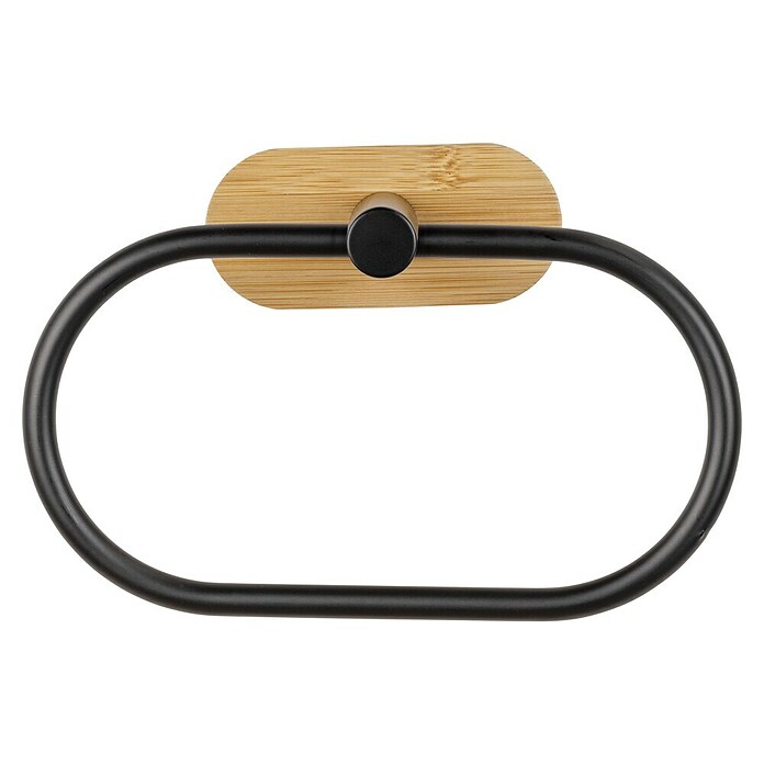 Wenko Orea Toallero de anilla (Negro/Bambú) | BAUHAUS