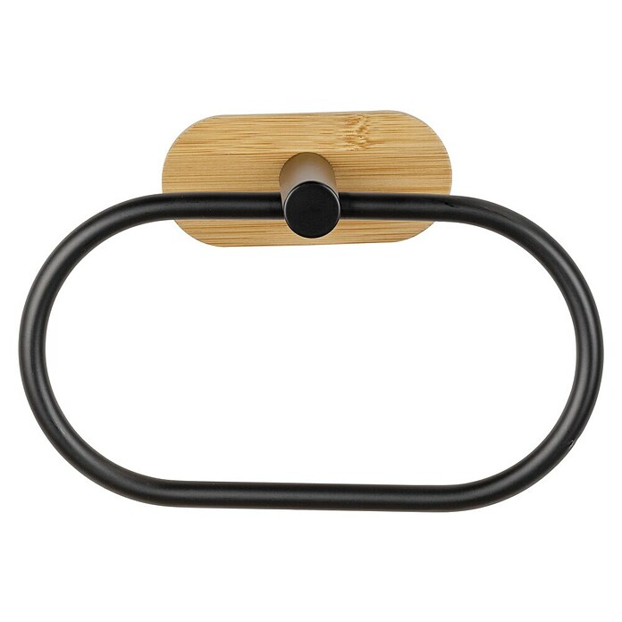 Wenko Orea Toallero de anilla (Negro/Bambú) | BAUHAUS