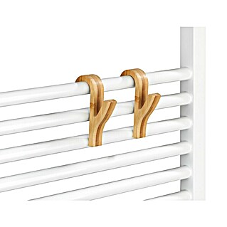 Wenko Colgador de baño para radiador toallero Bambú (L x Al: 7 x 10,5 cm, 2 ud.)