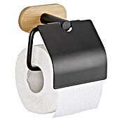 Wenko Orea Portarrollos papel higiénico (Con tapa, Negro/Bambú) | BAUHAUS