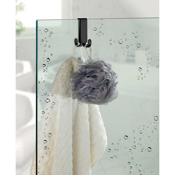 Wenko Colgador de baño Vieste (L x Al: 5,5 x 7 cm, Número de ganchos: 2 ud., Negro) | BAUHAUS