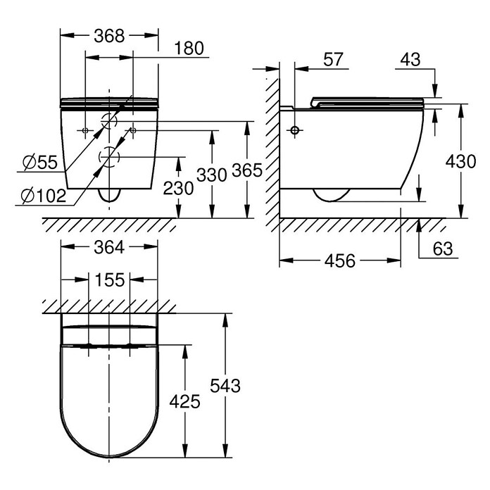 Grohe Set WC suspendido Start Round (Sin borde de descarga, Blanco) | BAUHAUS