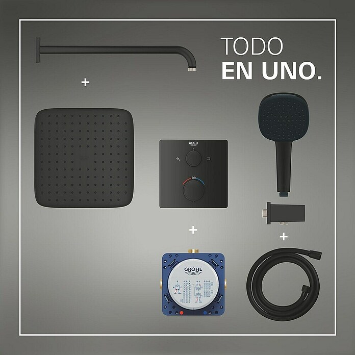 Grohe Conjunto de ducha Vitalio Comfort 250 (Número de tipos de chorro: 2 ud., Negro) | BAUHAUS