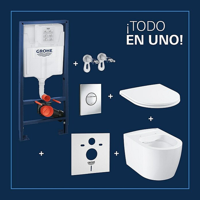 Grohe Set WC suspendido Start Round (Sin borde de descarga, Salida WC: Vertical, Blanco) | BAUHAUS