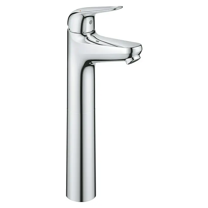 Grohe Grifo Swift XL - Brillante, Cromo - Primer plano de un grifo mezclador monomando de lavabo alto y brillante. Ideal para baños modernos.