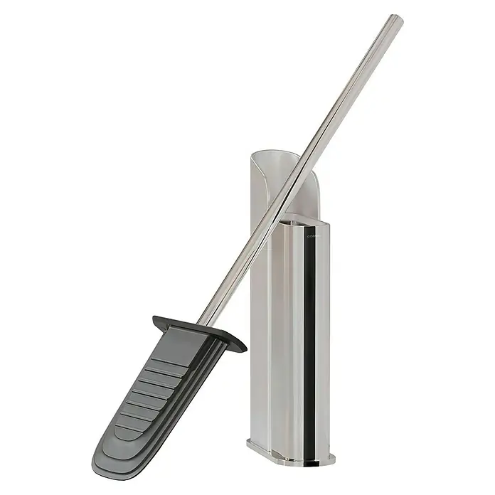 Cosmic Escobillero de suelo y pared Slim - Silicona, Cromo - Escobilla de baño con soporte. El diseño moderno encaja perfectamente en cualquier baño, asegurando higiene.