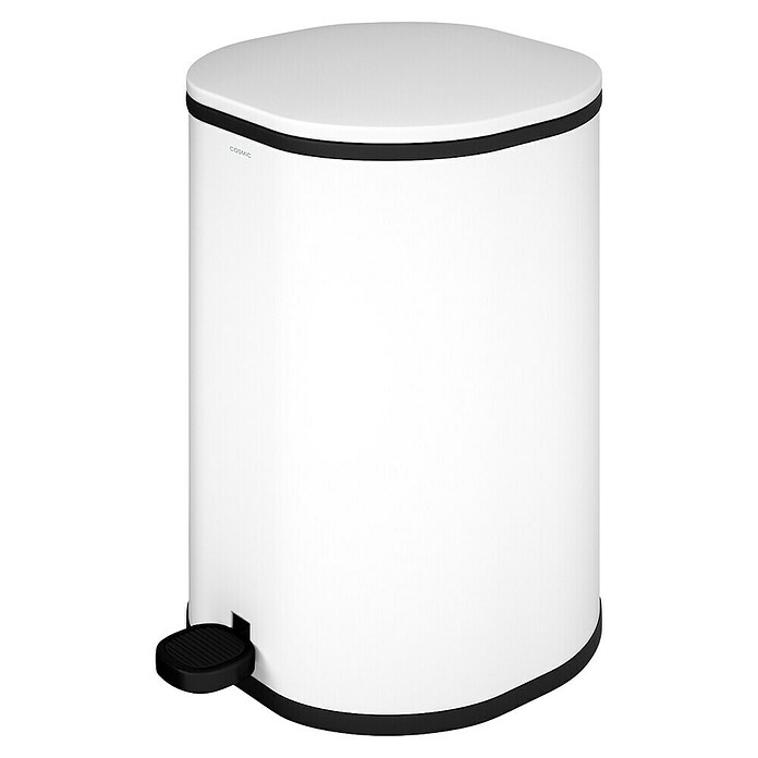 Cosmic Cubo de basura de baño Essentials (5 l, Metal, Blanco) | BAUHAUS