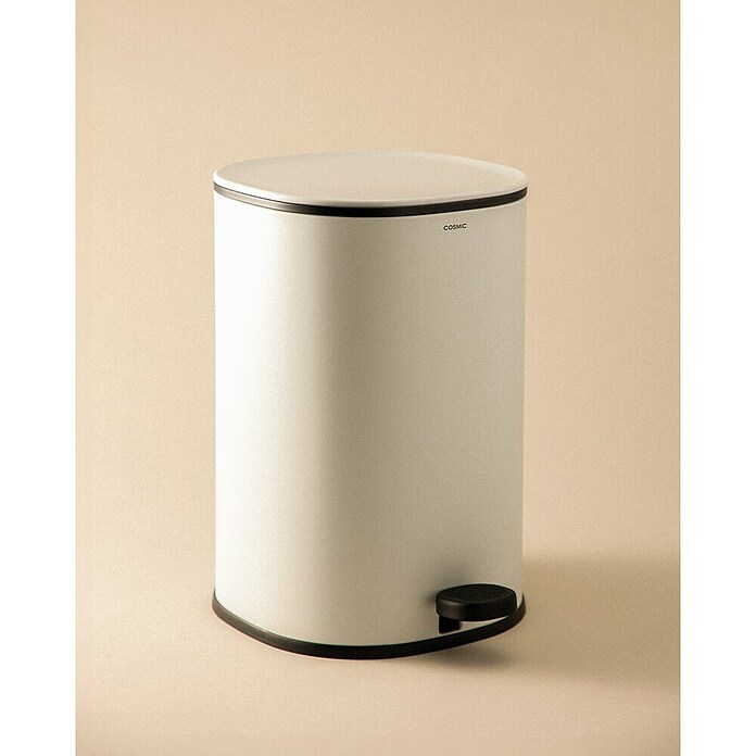Cosmic Cubo de basura de baño Essentials (5 l, Metal, Blanco) | BAUHAUS