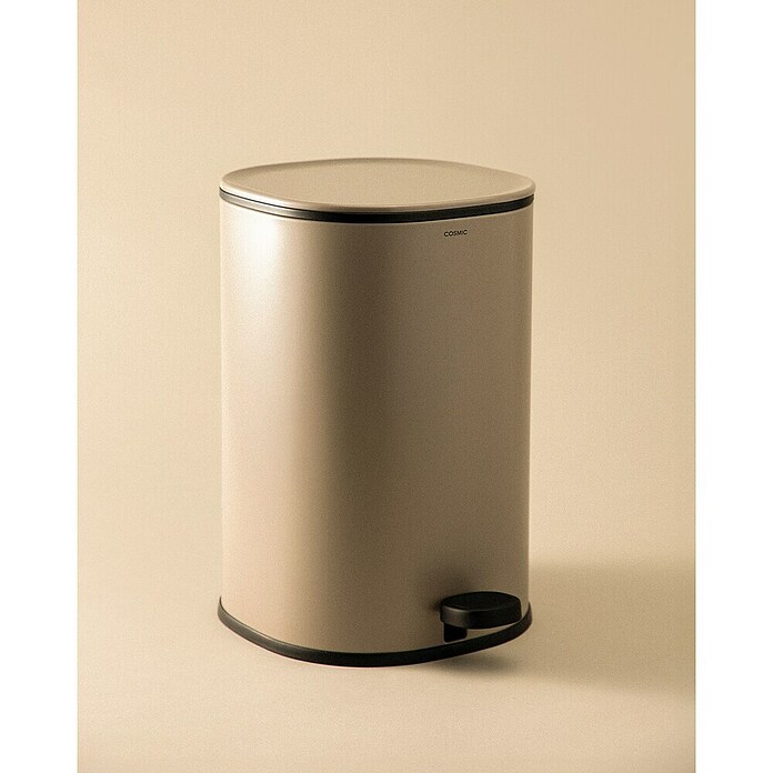 Cosmic Cubo de basura de baño Essentials (5 l, Metal, Sand) | BAUHAUS