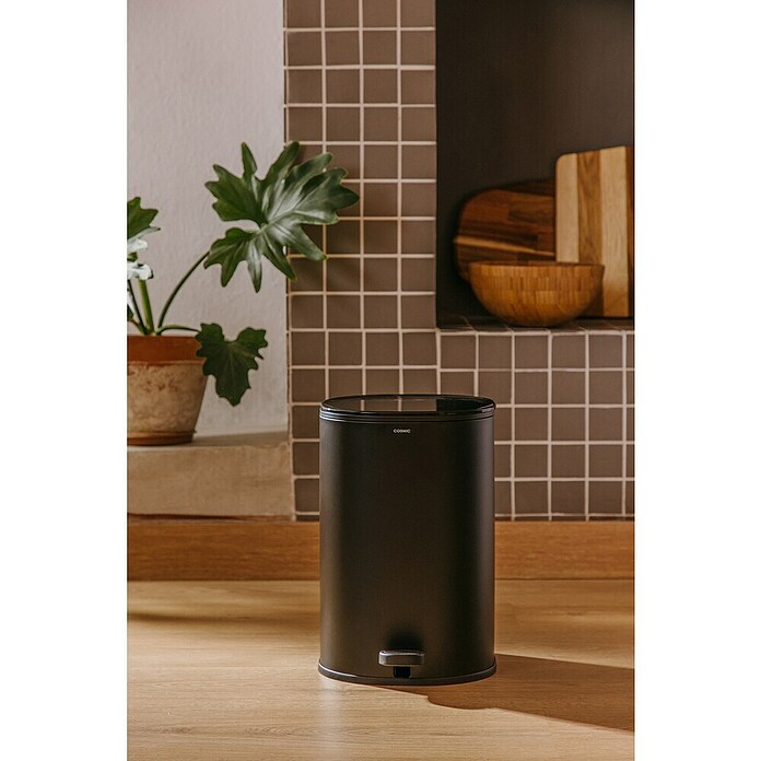 Cosmic Cubo de basura de baño Essentials (5 l, Metal, Negro) | BAUHAUS
