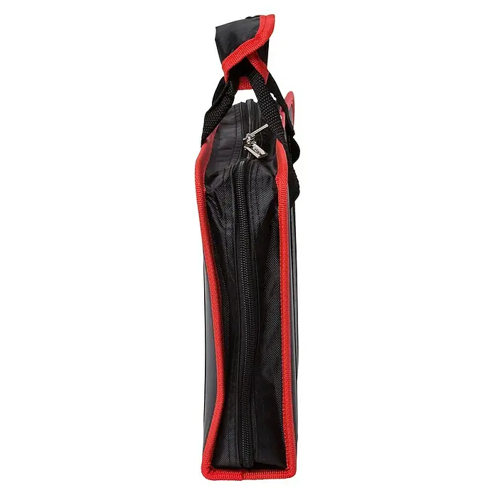 Wisent Werkzeugkoffer Servicebag - L x B x H: 340 x 230 x 74 mm, 56 -tlg. - Schwarze Tragetasche mit roter Bordüre und Reißverschluss, ideal zum Transportieren und Schützen von Gegenständen.