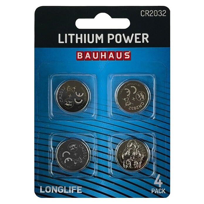 BAUHAUS Litijeva baterija CR2032  (4 kos) | 3360 - Knopfzellen/Fotobatterien QM | CBHB - Batterien Qualitätsmarke | CBH - Batterien/Taschenlampen | CB - Elektroinstallation | C - Elektro | BAUHAUS