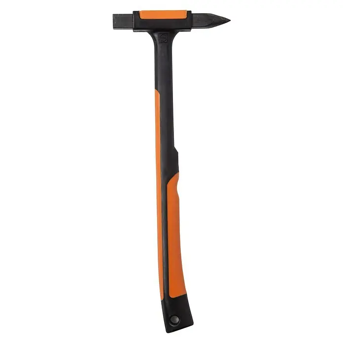 Picard Martillo para azulejos - Plástico - Primer plano de un martillo con mango naranja y negro.