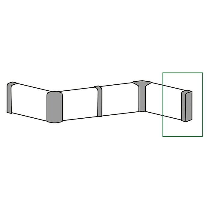 Sockelleiste FU062 (2 x Endstück, Passend für: Sockelleiste FU062 15x58 mm, Kunststoff, Ahorn) | BAUHAUS