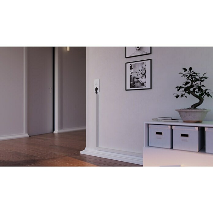 Canaleta para cables (L x An x Al: 2 m x 30 mm x 30 mm, Blanco)