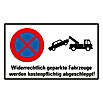 Pickup Hinweisschild (L x B: 33 x 20 cm, Widerrechtlich geparkte Fahrzeuge werden abgeschleppt)