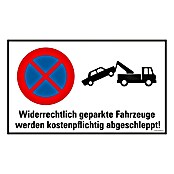 Pickup Hinweisschild (L x B: 33 x 20 cm, Widerrechtlich geparkte Fahrzeuge werden abgeschleppt)