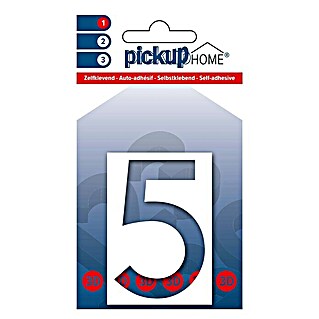 Pickup 3D Home Huisnummer Milan (Hoogte: 6 cm, Motief: 5, Wit, Kunststof, Zelfklevend)