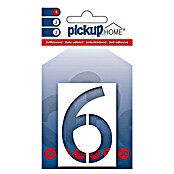 Pickup 3D Home Huisnummer Milan (Hoogte: 6 cm, Motief: 6, Wit, Kunststof, Zelfklevend)