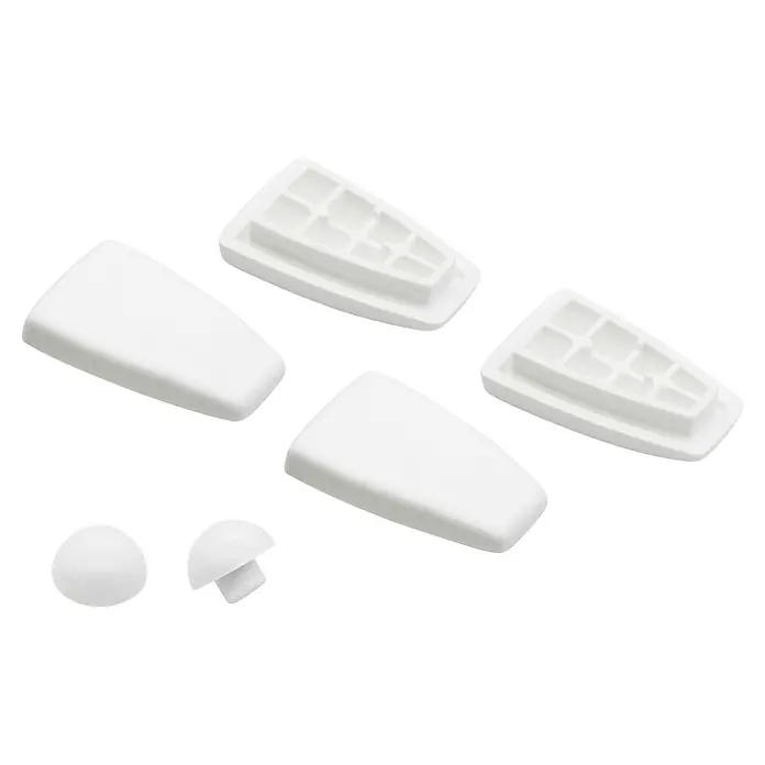 Poseidon Puffer-Set Empire 2.0 - Passend für: Camargue Empire WC-Sitz 2.0 - Weiße Kunststoff-Möbelgleiter und Abstandhalter in verschiedenen Formen.