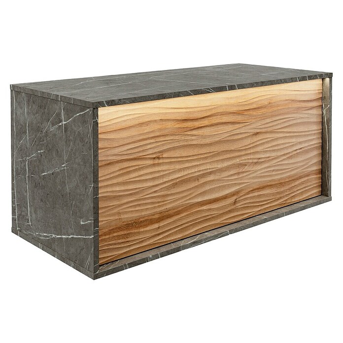 Lanzet Dune Waschtischunterschrank (B x T x H: 100,3 x 46,2 x 46 cm, Grau-Marmor/Berg Eiche) | BAUHAUS