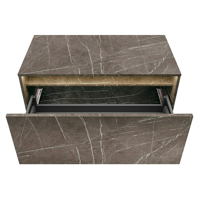 Lanzet Dune Waschtischunterschrank (B x T x H: 100,3 x 46,2 x 46 cm, Grau-Marmor) | BAUHAUS