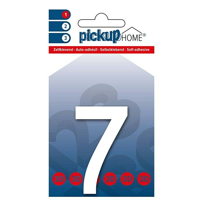 Pickup 3D Home Hausnummer Rio (Höhe: 6 cm, Motiv: 7, Weiß, Kunststoff, Selbstklebend)