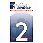 Pickup 3D Home Huisnummer (Hoogte: 6 cm, Motief: 2, Wit, Kunststof, Zelfklevend)