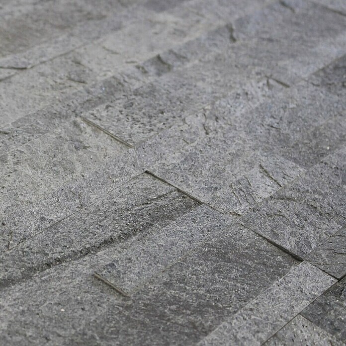 Alfistick Verblendstein 3D selbstklebend (15 x 60 cm, Stärke: 4 mm - 5 mm, Quarzit Grey, Matt) | BAUHAUS