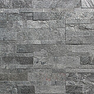Alfistick Verblendstein 3D selbstklebend (15 x 60 cm, Stärke: 4 mm - 5 mm, Quarzit Grey, Matt)