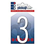 Pickup 3D Home Hausnummer (Höhe: 9 cm, Motiv: 3, Weiß, Kunststoff, Selbstklebend)