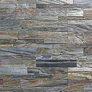 Alfistick Verblendstein 3D selbstklebend (15 x 60 cm, Stärke: 4 mm - 5 mm, Quarzit Multicolor, Matt)