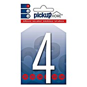 Pickup 3D Home Huisnummer (Hoogte: 9 cm, Motief: 4, Wit, Kunststof, Zelfklevend)