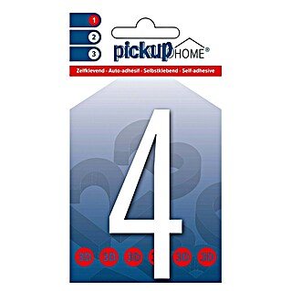 Pickup 3D Home Hišna številka Oslo (Višina: 9 cm, Motiv: 4, Bele barve, Plastika, Samolepilen)