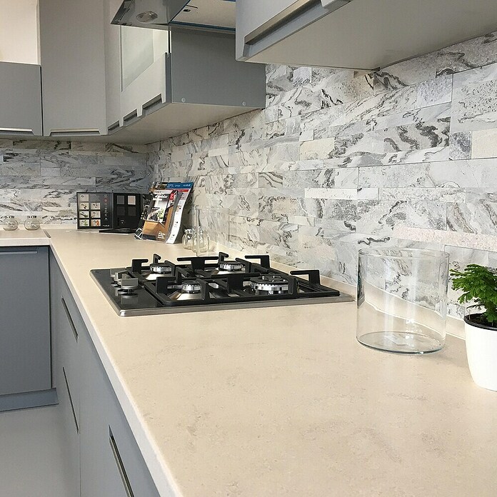 Alfistick Verblendstein 3D selbstklebend (15 x 60 cm, Stärke: 4 mm - 5 mm, Marble White, Matt) | BAUHAUS