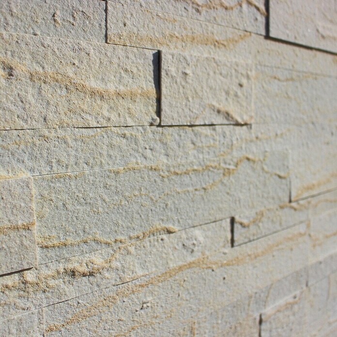 Alfistick Verblendstein 3D selbstklebend (15 x 60 cm, Stärke: 4 mm - 5 mm, Marble Yellow, Matt) | BAUHAUS