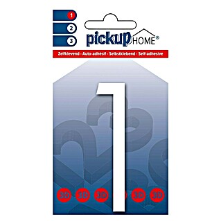 Pickup 3D Home Huisnummer Oslo (Hoogte: 9 cm, Motief: 1, Wit, Kunststof, Zelfklevend)