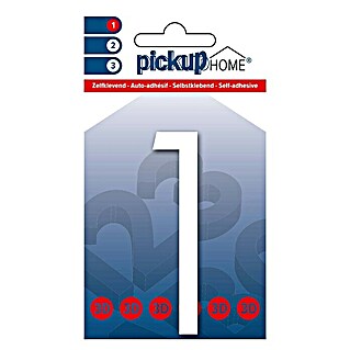 Pickup 3D Home Kućni broj Oslo (Visina: 9 cm, Motiv: 1, Bijele boje, Plastika, Samoljepljivo)