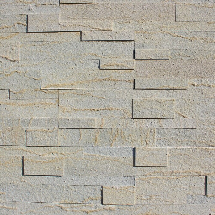 Alfistick Verblendstein 3D selbstklebend (15 x 60 cm, Stärke: 4 mm - 5 mm, Marble Yellow, Matt) | BAUHAUS