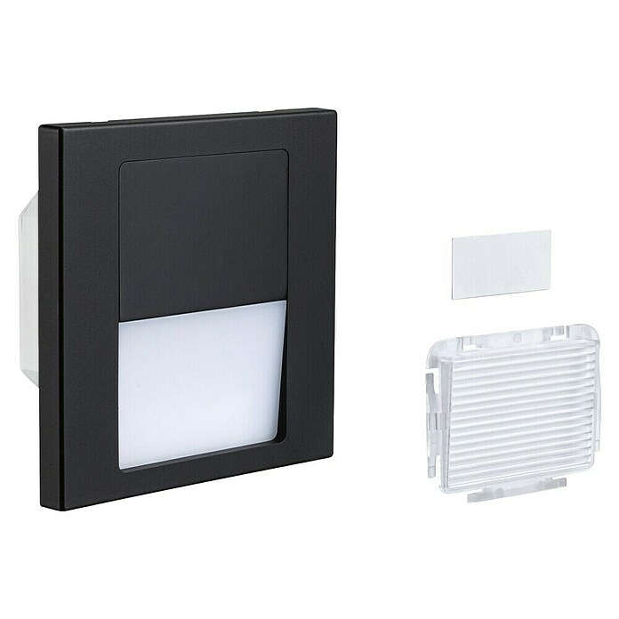 Paulmann Aplique de pared LED Tsaro Follower (1 W, L x An x Al: 3,6 x 8 x 8 cm, Negro Mate, Blanco cálido) | BAUHAUS