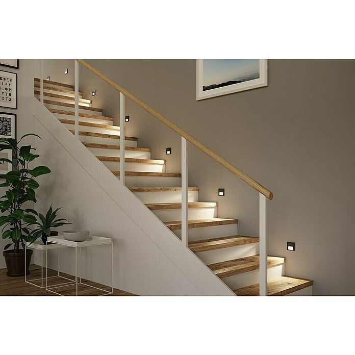 Paulmann Zidna LED svjetiljka Tsaro Follower  (1 W, D x Š x V: 3,6 x 8 x 8 cm, Crna mat, Topla bijela) | BAUHAUS