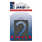 Pickup 3D Home Huisnummer Milan (Hoogte: 6 cm, Motief: 2, Grijs, Kunststof, Zelfklevend)