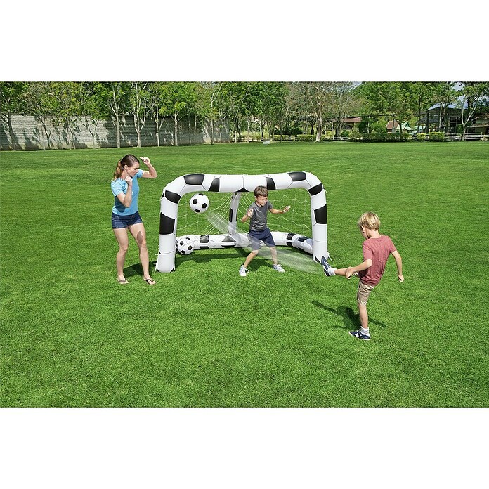 Bestway Voetbaldoel opblaasbaar (117 x 213 x 125 cm, Wit / Zwart) | BAUHAUS