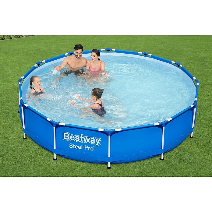 Bestway Opzetzwembad Steel Pro 366 (Ø x h: 366 x 76 cm, Blauw, 6.473 l) | BAUHAUS