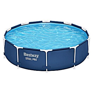 Bestway Opzetzwembad Steel Pro 305 (Ø x h: 305 x 76 cm, Blauw, 4.678 l)