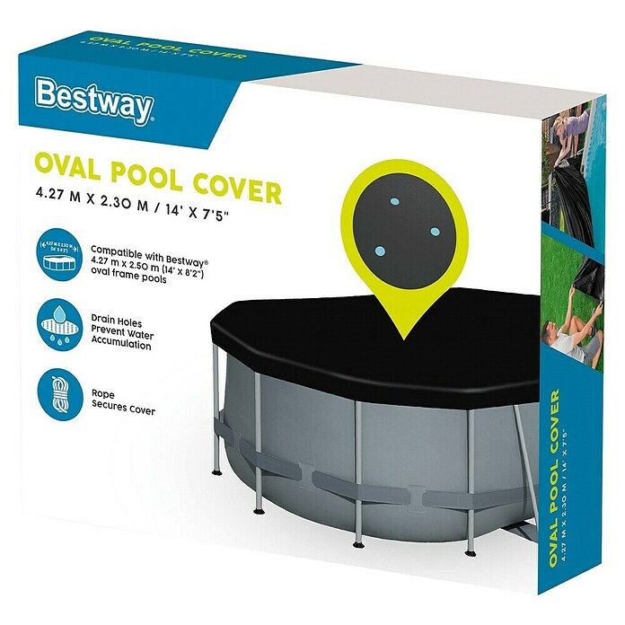 Bestway Afdekzeil voor zwembaden voor Steel Pro Max 427 (l x b: 418 x 230 cm, Materiaal: Kunststof) | BAUHAUS