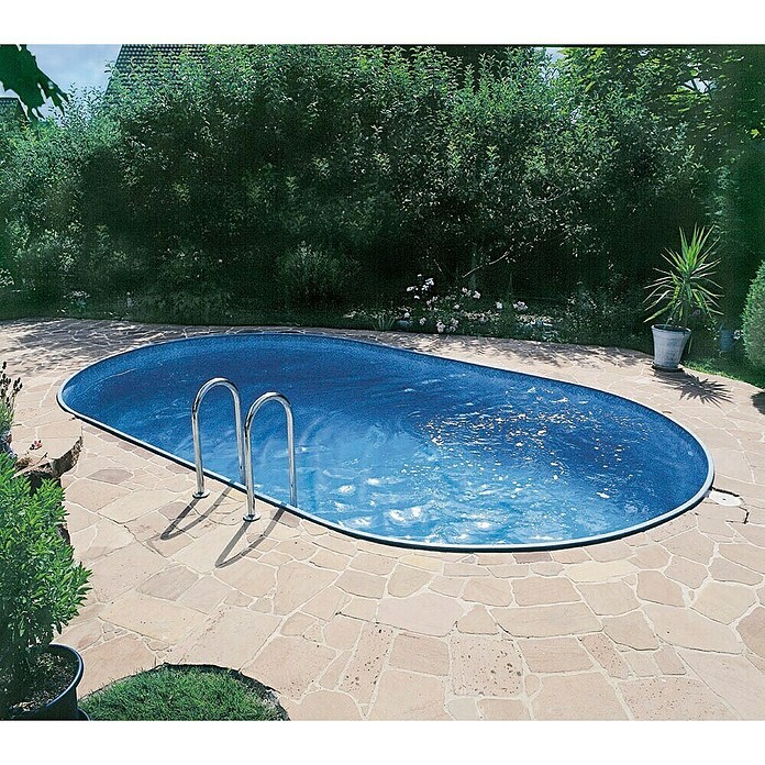 Summer Fun Zwembad inbouw set ovaal 600x320x120 (600 x 320 x 120 cm, 19.000 l, Grijs) | BAUHAUS