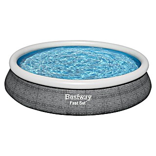 Bestway Opblaasbaar zwembad Fast Set rond Rotan 457 (Ø x h: 457 x 84 cm, Grijs, 9.677 l)