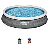 Bestway Opblaasbaar zwembad Fast Set rond Rotan 457 (Ø x h: 457 x 84 cm, Grijs, 9.677 l) | BAUHAUS