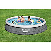 Bestway Opblaasbaar zwembad Fast Set rond Rotan 457 (Ø x h: 457 x 84 cm, Grijs, 9.677 l) | BAUHAUS